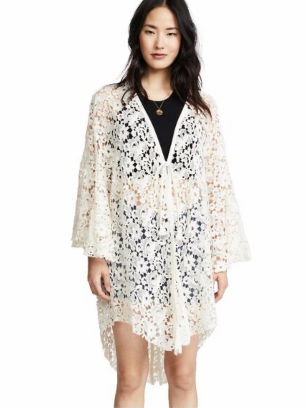 Free People Cream Lace kimono Bnwot